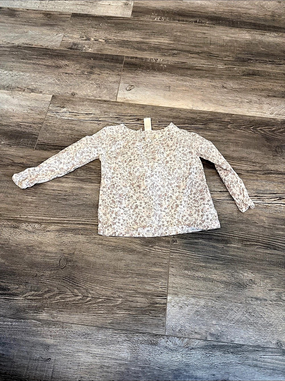 OshKosh B'gosh Floral Long Sleeve Blouse in Pink & White Size 3T/3A